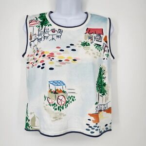 Koret French Cafe Knit Top Women Medium Petite Parisian European Chic‎ Travel